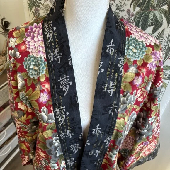 House of the Broken Dragon Floral Kimono Jacket Cotton - Picture 3 of 8